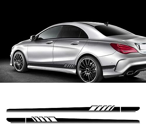TTTao Karosserie Aufkleber Aufkleber,für Mercedes Benz CLA Class CLA45 CLA250 CLA200 CLA180 AMG W117 C117,Autotür Seitenschweller Sticker Außen Zubehör,A-Black