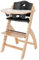 Abiie Beyond Junior Wooden High Chair with Tray - Adjustable and Convertible High Chair for Babies and Toddlers - 6 Months to 250 Lb - Water Resistant - Natural Wood with Black Pearl Cushion