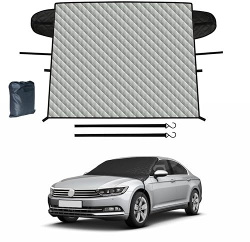 ZOIBV Externe Thermo Scheibenabdeckung passend für VW T-ROC/Tiguan/Passat, Opel Mokka und die meisten Autos und SUVs,Faltbare Winter Sommer Scheibenfrostschutz Abdeckung (173x119 cm)