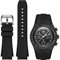 REBANDACE Uhrenarmband für Moonswatch, keine Lücken, Silikonband für Omega X, Swatch, Speedmaster, Moonswatch, 20 mm, weiches, gebogenes Ersatzarmband für Swatch Omega, Herren und Damen, Schwarz