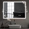 YOLEO Bluetooth Bathroom Mirror with LED Lights, 800x600mm Illuminated Bathroom Mirror, Wall Mounted Vanity Mirror with 3 Colors Dimmable, Anti-Fog, Touch Switch, Waterproof IP44, Horizontal/Vertical