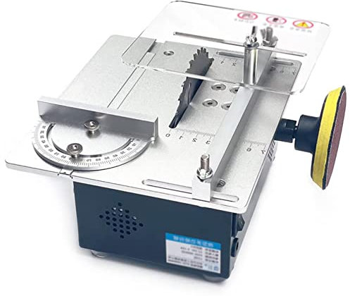 Sierra de mesa de precisión portátil de profundidad de corte ajustable para manualidades, máquina de torno de banco de carpintería de 100 W, herramienta de corte pequeña para el hogar