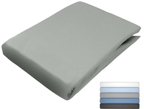 JACK Uni Spannbettlaken Satin 100x200 / 140x200 / 180x200 cm einfarbig Spannbetttuch viele Farben, Farbe:Grau, Größe:100x200cm Spannbettlaken