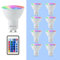 Bravsekai Lampadina LED GU10 RGB con Telecomando IR, Equivalente 35W, 16 Colori & Effetti Dinamici, Angolo Fascio 38° per Atmosfere Personalizzate (Confezione da 8)