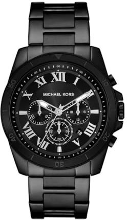 Michael Kors Montre Alek pour Homme, Mouvement chronographe à Quartz avec Bracelet en Acier Inoxydable, Noir