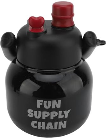 Oreilet Bouteille D'Eau Isotherme Avec Paille, Infuseur à Thé, 680 Ml Grande Capacité Bouteilles En Acier Inoxydable, Gourde D'Eau Isotherme Portable pour Sport, Voyages, L'école (BLACK)