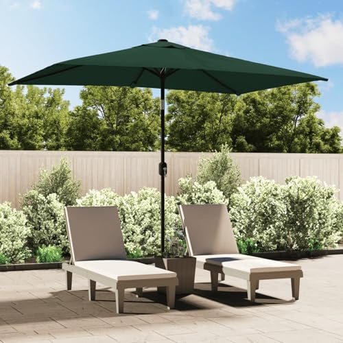 Gecheer Sonnenschirm Strandschirm Ampelschirm Gartenschirm 200x300 cm Grün Rechteckig