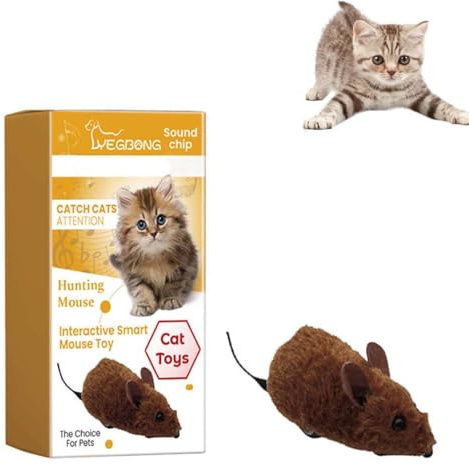 LUCKKY Jouet Souris pour Chats et Chiens, Jouets Souris en Peluche, Mini Souris en Peluche Jouet à Mâcher à Chat, Jouets pour Petits Chiens Fluffy Mouse, Jouet interactif pour Chat d'intérieur (1PCS)