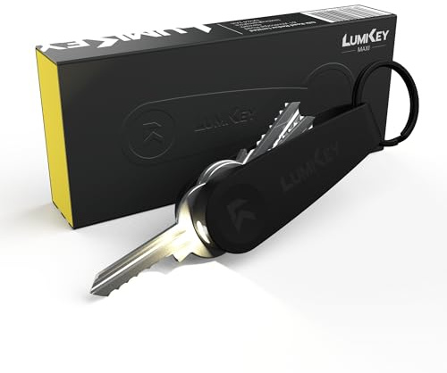 LumiKey Maxi - Key Organiser with LED Light - Compact Key Holder & Keyring Torch - EDC Keyring and Keychain for Men - Easy Doorway and Porch Lighting