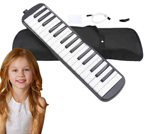 Melodica Instrument - Pneumatische Klaviertastatur mit 37 Tasten | Doppelrohr-Gesprächsbox mit Tragetasche, Musikgeschenk im Sopran-Stil für Anfänger, Erwachsene, Studenten,