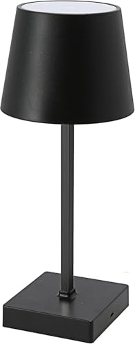 LED Tischlampe batteriebetrieben [26cm] Dimmbar, Touch Funktion (Schwarz) | Der Batteriebetrieb ermöglicht freie Platzierung ohne Steckdose; Touch und Dimmung passen das warmweiße Licht direkt an.