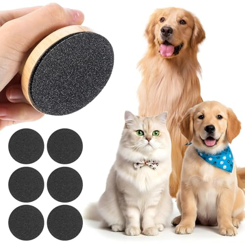 Dog Nail File with 6Pcs Replaceable Filing Disc, Dog Scratch Board for Safe and Easy Nail Care, Dogs Nails Scratch Board Ensures Smooth and Healthy Nails for Dogs and Cats