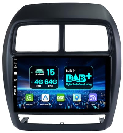 MISONDA 4 Go+64 Go Autoradio Android 15 pour Mitsubishi ASX 2017-2021 Écran Tactile 9 Pouces avec Carplay Android Auto Poste Radio Voiture GPS Navigation BT5.0 RDS