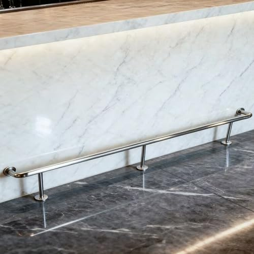 FußStüTze Bar Theke 60 65 70 75 80 85 90 95 100 105 110 115 cm, Fußstütze aus Silber, Bar/Kücheninsel/Zuhause Unter der Theke, Kleine(3.9ft/119cm)