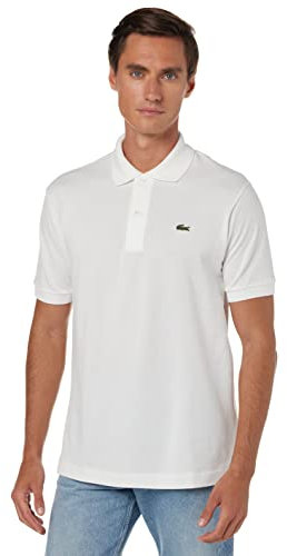 Lacoste Herren Polo-Shirt Kurzarm L1212, Männer Polo-Hemd,2 Knopf,Regular Fit,Weiß,4