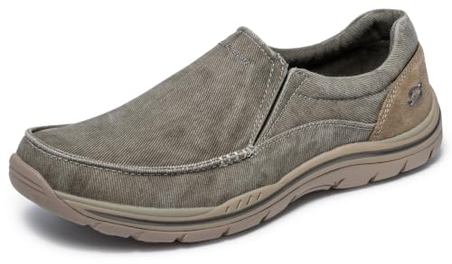 Skechers Men's Expected Avillo Moccasin, Khaki, 12 D US