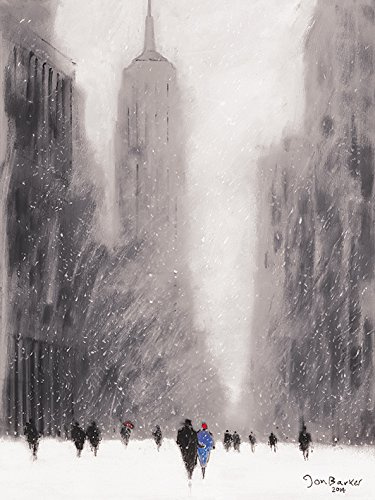 Jon Barker Heavy Snowfall, 5th Avenue - New York, 30 x 40 cm, Leinwanddruck