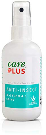 Care Plus Spray Anti-Insectes, À Base d’Huile d’Eucalyptus Citriodiol, Pour Toutes les Destinations, 6h de Protection, Pour 2 Personnes, 100 ml