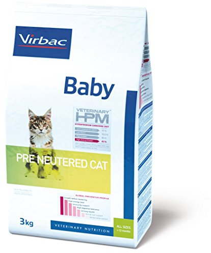 Virbac Vet Hpm Cat Baby Pre Neutered Nourriture Complet 3 kg pour Chaton