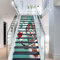 FLFK 3D Christmas Bells Snowman Wallpaper Self-Adhesive Stair Stickers Xmas Murals Home Decor 39.3 w x 7 h x13pieces