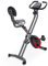 Ultrasport F-Bike 300B Fahrradtrainer mit Rückenlehne, Trainingscomputer & App, Handpulssensoren, Klappbarer Hometrainer mit 8 Widerstandsstufen, Max Benutzergewicht 100 kg, Schwarz und Dunkel Grau
