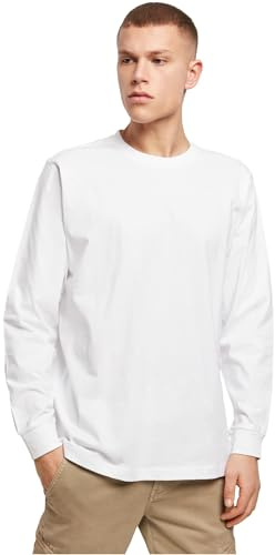 Build Your Brand Herren Langarmshirt Longsleeve with Cuffrib, Langarmshirt für Männer, Baumwolle