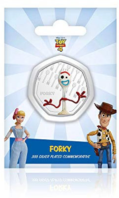 Toy Story 4 Disney Gifts Official Pixar Edición Limitada 50p en forma de plata coleccionable 50peniques Moneda - Forky