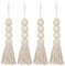 Holz-Perlen-Girlande rustikale Bauernhaus-Perlen mit Quaste zum Aufhängen an der Wand Gebetsperlen Dekor-Perlen Holz 4 PCS-2