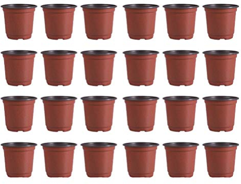 DOITOOL 100 Piezas Macetas de plástico de 9 cm para Plantas pequeña macetas de vivero de plástico para Plantas de Semillas Macetas para Flores y Plantas (Diámetro 90 Mm)