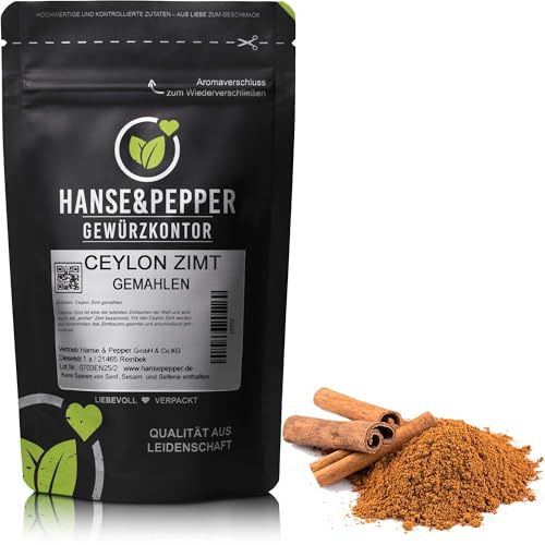 500g Ceylon Zimtpulver Ceylonzimt gemahlen Zimt natürlich vom Hanse&Pepper Gewürzkontor
