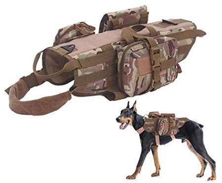 Homeilteds Armee Tactical Dog Westen Military Hunde-Bekleidung Trainings Load Bearing Harness SWAT Hundetraining Rettungsweste Harness for Haustier Waistcoat (Color : Camouflage, Size : S)