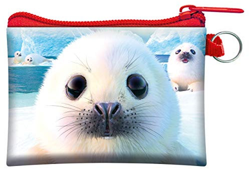 3D LiveLife Deluxebase Geldbörse Seehundwelpen 3D-Ozean-Geldbörse. Bargeld und Kartenhalter mit sicherem Reißverschluss mit Kunstwerken, lizenziert vom renommierten David Penfound