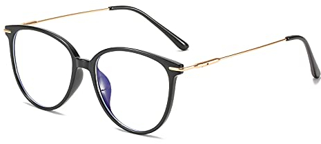 ZUVGEES Mode Runden TR90 Blaulichtfilter Lesebrille für Herren und Damen mit Federscharnier Lightweight Anti-blaue Computerbrille (Helles Schwarz, 2.0)