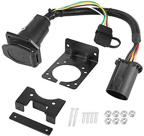 X AUTOHAUX Double Sortie vehicule Côté 7 Broche 4 Broche Remorque Câblage Prise Ensemble