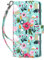 ULAK Handyhülle für Samsung Galaxy S10 Hülle Premium Leder Schutzhülle Tasche Flip Case Standfunktion Kartenfach Klapphülle mit Stoßfest Magnetisch Cover für Samsung S10 6,1 Zoll - Bunte Blumen