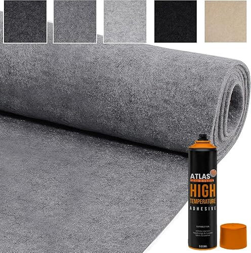Trident Distributions 4 Way Super Stretch Lining Carpet for Camper Van Motorhome Car Vehicle Interior Including Heat Resistant Carpet Lining Glue, Campervan Accessories, Black 4m x 2m