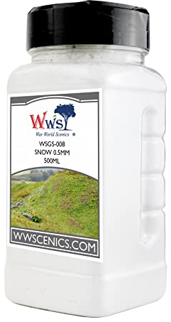 WWS War World Scenics WWScenics | 0,5mm Streu-Schnee | 500ml | WSG1-088 | Streugras für Modellbahn und Modellbau