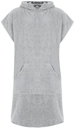 Adore 100% Cotton Hooded Changing Robe Silver 2XL/3XL Poncho Towel