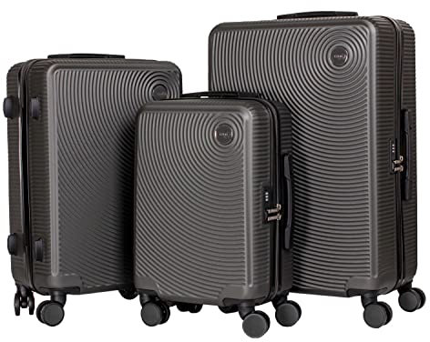 CABIN GO 5513 - Set di 3 valigie - bagaglio a mano da 55 cm, valigia media da 65 cm, valigia grande da 76 cm, in ABS rigido.