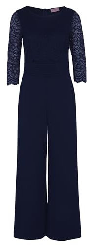 Vera Mont Damen Jumpsuit mit Spitze 34, Night Sky