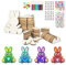 BARVERE Hasen aus Holz zum Bemalen, 12 Stück Bastelset Kinder, Ostern Basteln mit Aquarellstift und Aufklebern für Kinder, Ostergeschenke für Kinder, Osterhasen Deko Holz für Bastelzubehör (12PCS)