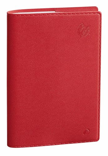 Quo Vadis - Kollektion: Equology Wander recycelt, Kalenderjahr-Kalender, Wochenansicht, Format: 9 x 12,5 cm, mehrsprachig, 13 Monate Dezember-Dezember, Kirschrot, Jahr 2024