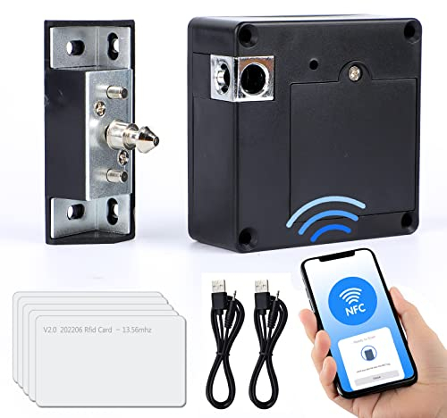 CODACE Lot de 2 serrures électroniques RFID NFC intelligentes pour armoire en bois, garde-manger, tiroir