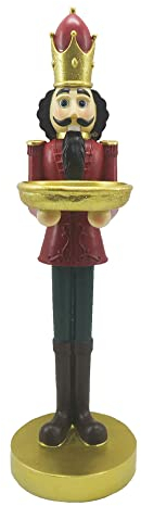 Clayre & Eef Figur Nussknacker 40 cm Rot Schwarz Polyresin Weihnachtsdekoration