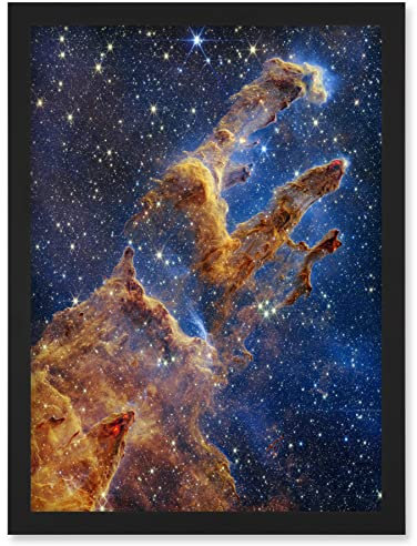Artery8 NASA James Webb Space Telescope Pillars of Creation Eagle Nebula Artwork Framed Wall Art Print A4