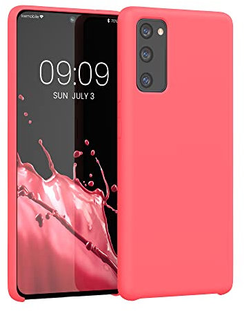 kwmobile Hülle kompatibel mit Samsung Galaxy S20 FE Hülle - Silikon Handy Case - Handyhülle weiche Oberfläche - kabelloses Laden - Neon Koralle