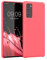 kwmobile Hülle kompatibel mit Samsung Galaxy S20 FE Hülle - Silikon Handy Case - Handyhülle weiche Oberfläche - kabelloses Laden - Neon Koralle
