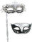 Coddsmz Couple Masquerade Mask with Holding Stick Venetian Halloween Costume Mask Mardi Gras Mask Cosplay Party Costume Mask