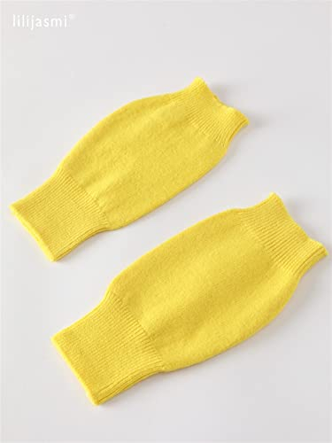 Handschuhe, Handschuhe & Fäustlinge Feine Schafwolle Cozy Mitt Exposed Finger Frauen Winter Herbst Gestrickte Fingerlose Arbeitshandschuhe Handgelenk Fäustlinge Fahrer ( Color : 02 yellow , Size : One