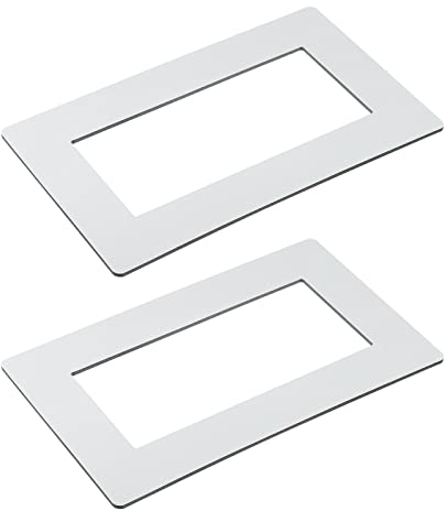 sourcing map Schalterumrandung, Wandpaneel, Dekoration, Doppelfach, Aluminium-Kunststoff, Weiß, 216 mm x 130 mm, für Zuhause, Büro, 2 Stück